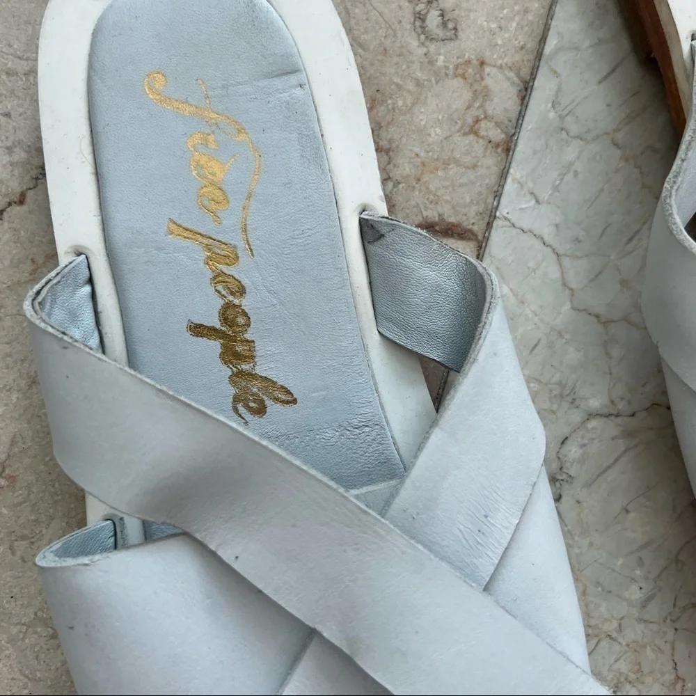 Free People White Del Mar Slide Sandal Sze 40